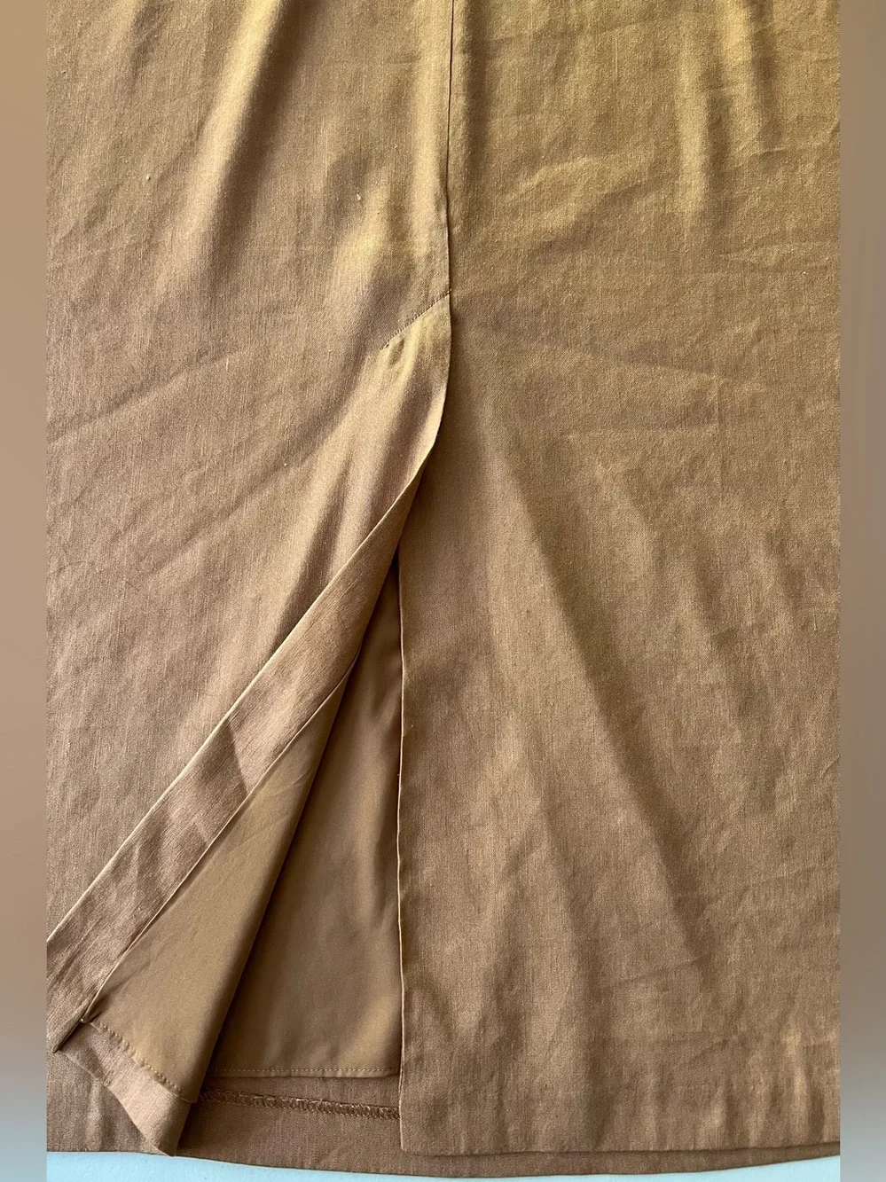 NWT Antonio Melani x M.G. Style Jen Maxi Dress Size 10 Walnut Linen Blend
